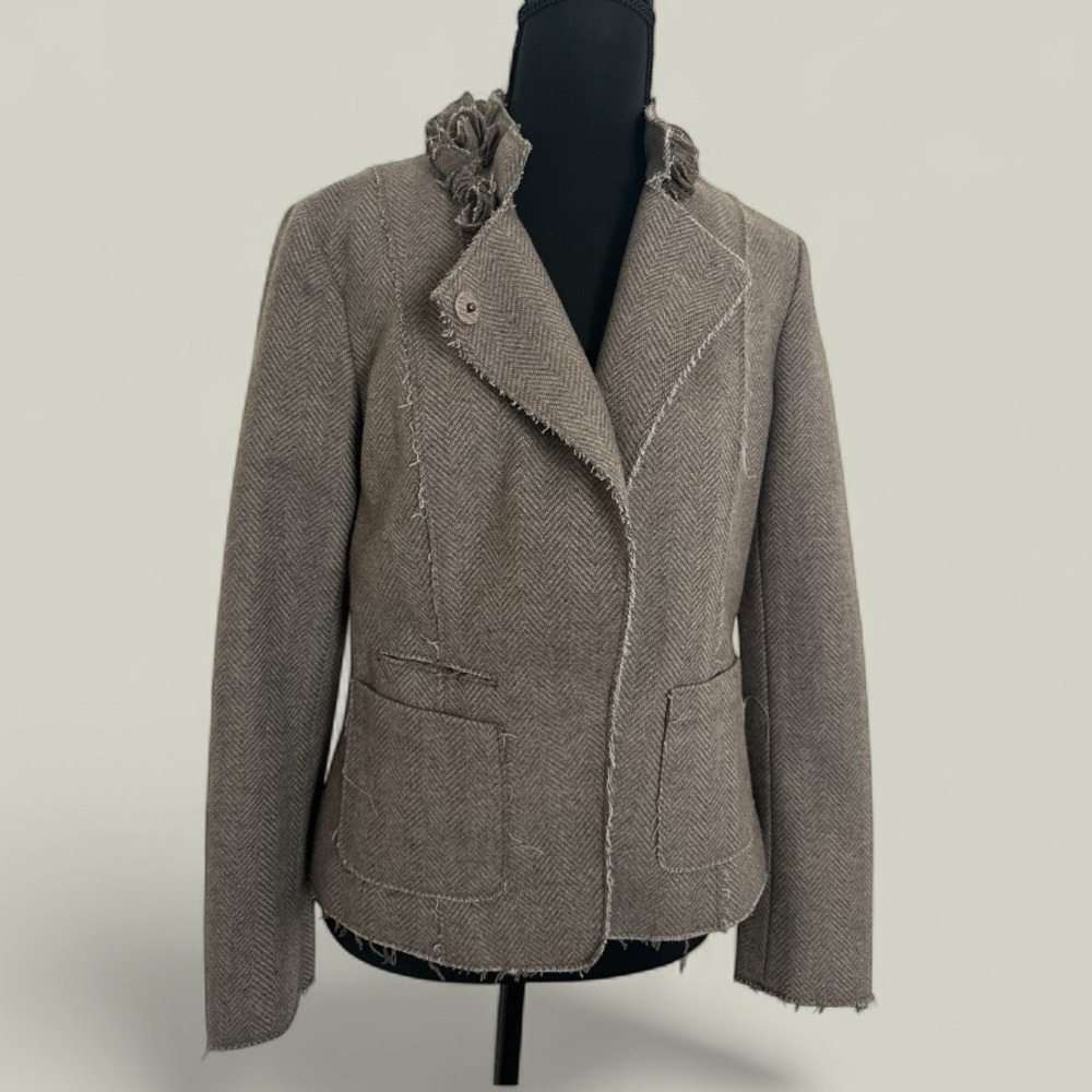 Stylish Brown Herringbone Blazer